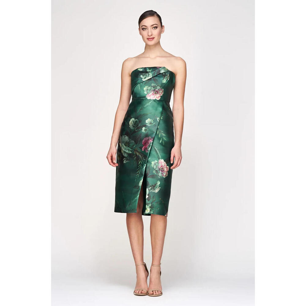 NEW, Kay Unger Adeline Midi Dress in Green Sz 16 #MD1434 - Picture 2 of 9